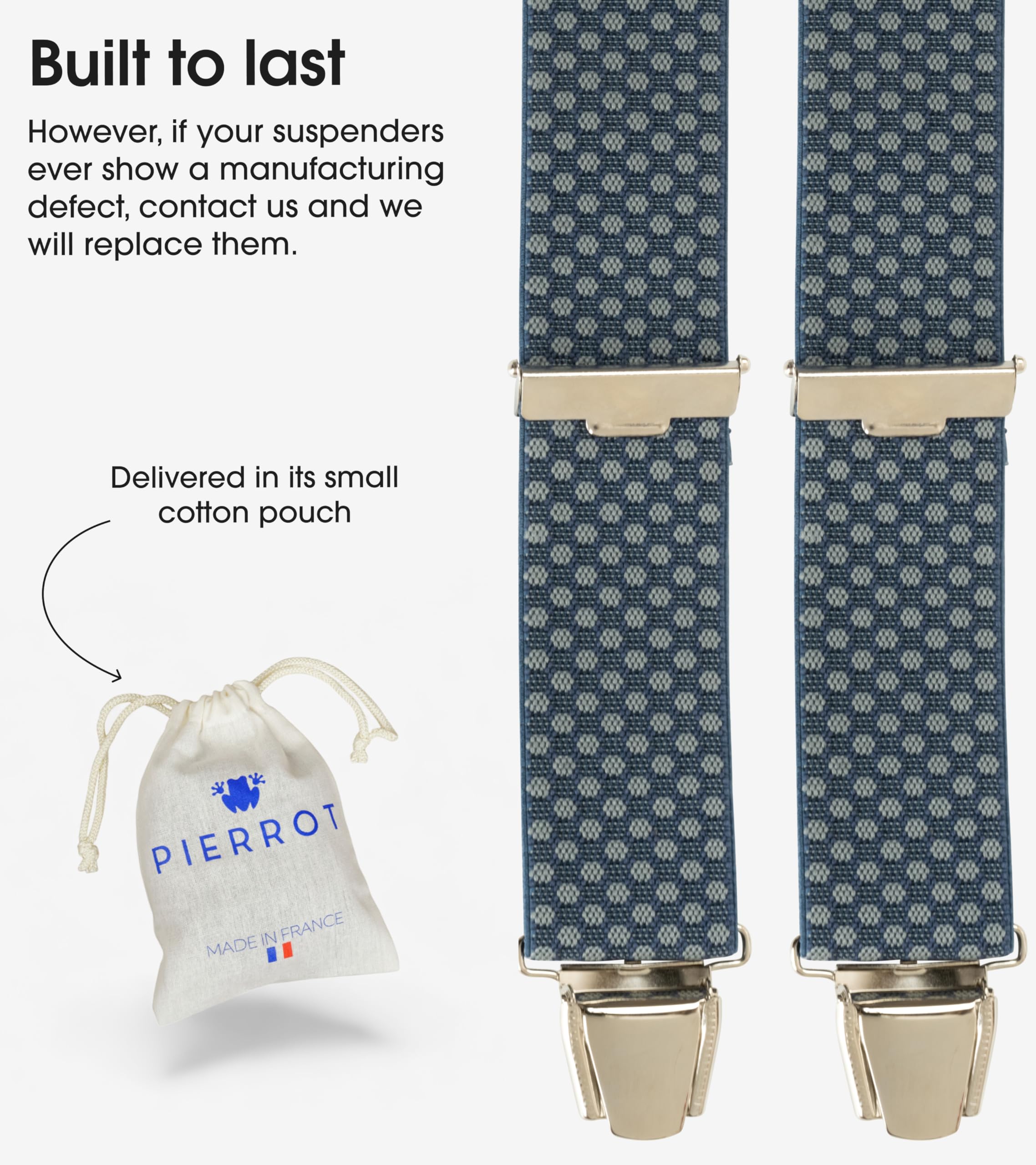 PIERROT Men’s Suspenders - One Size Adjustable and Elastic Suspenders for Men Trousers Heavy Duty with 4 Very Strong Clips - Image 4