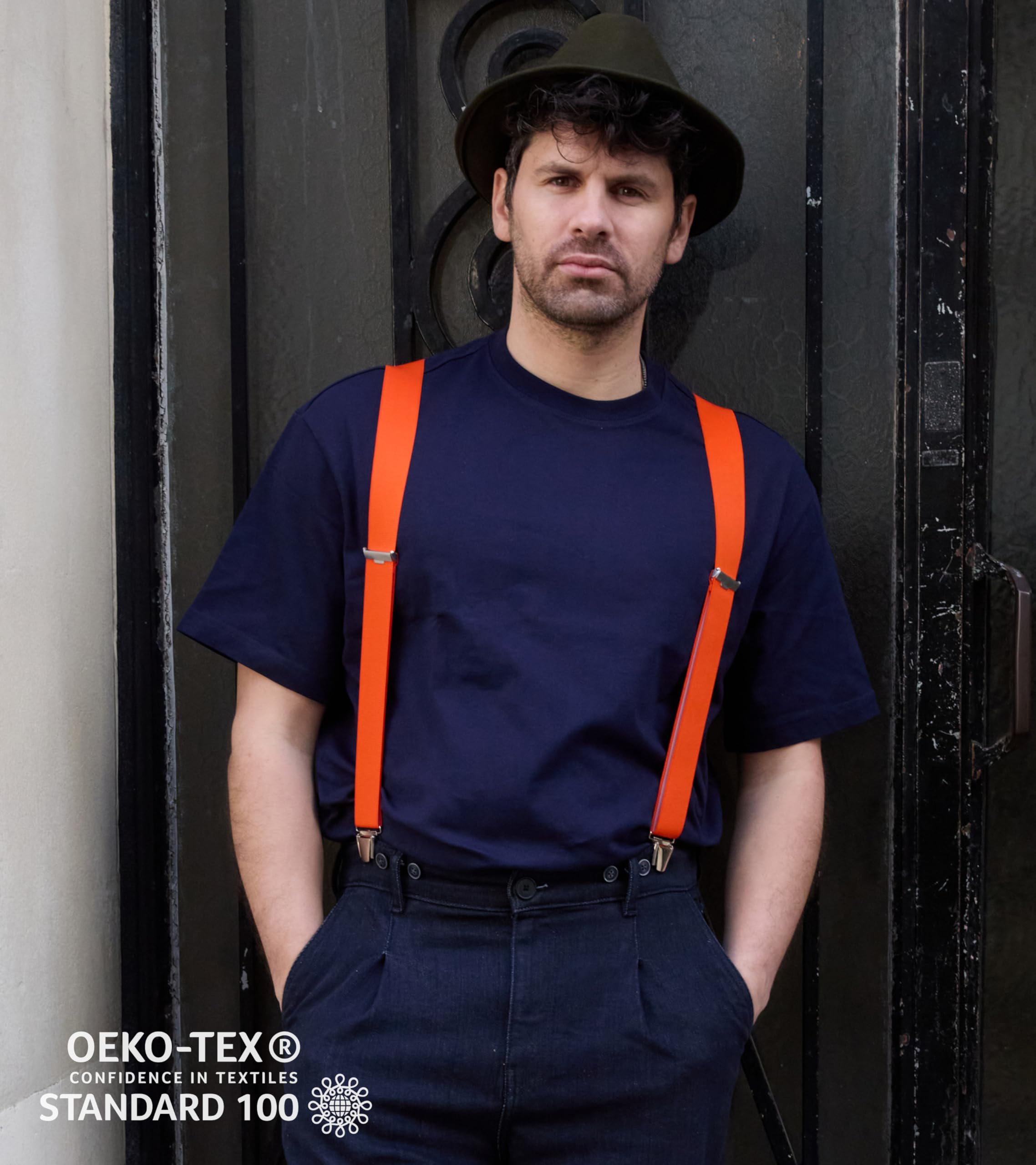 PIERROT Men’s Suspenders - One Size Adjustable and Elastic Suspenders for Men Trousers Heavy Duty with 4 Very Strong Clips - Image 3