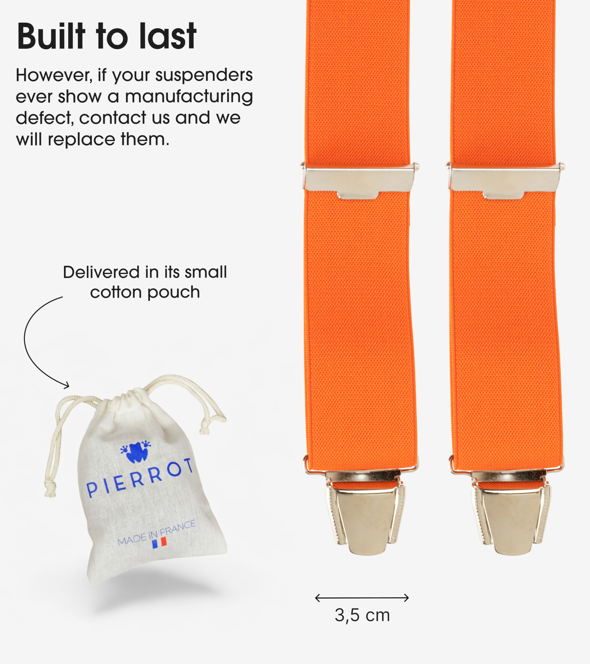 PIERROT Men’s Suspenders - One Size Adjustable and Elastic Suspenders for Men Trousers Heavy Duty with 4 Very Strong Clips - Image 4