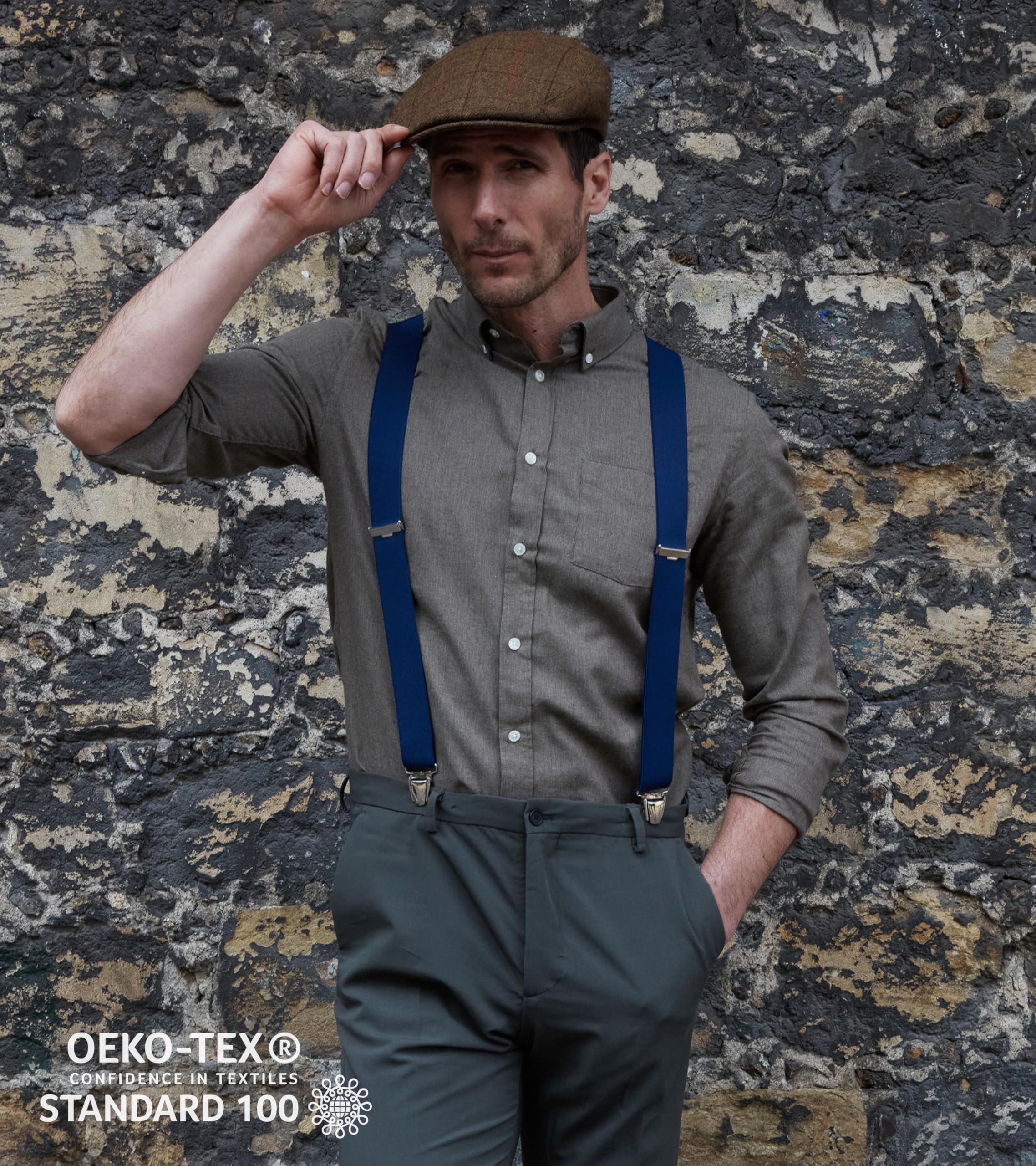 PIERROT Men’s Suspenders - One Size Adjustable and Elastic Suspenders for Men Trousers Heavy Duty with 4 Very Strong Clips - Image 3