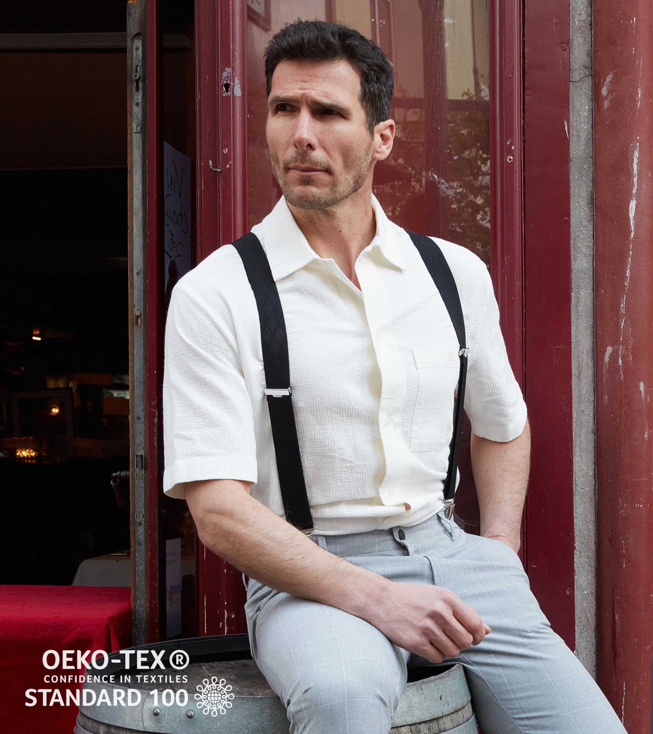 PIERROT Men’s Suspenders - One Size Adjustable and Elastic Suspenders for Men Trousers Heavy Duty with 4 Very Strong Clips - Image 3