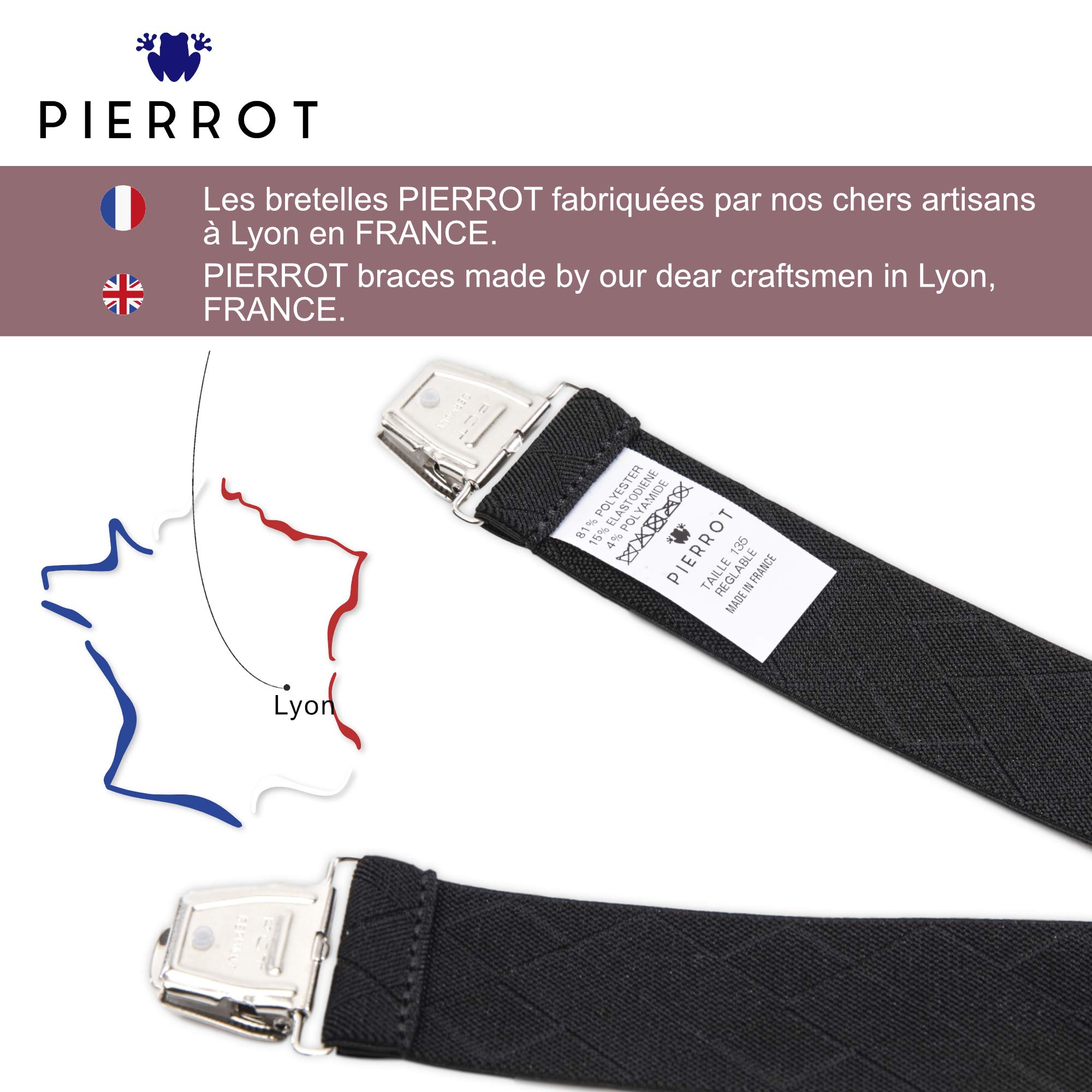 PIERROT Men’s Suspenders - One Size Adjustable and Elastic Suspenders for Men Trousers Heavy Duty with 4 Very Strong Clips - Image 7