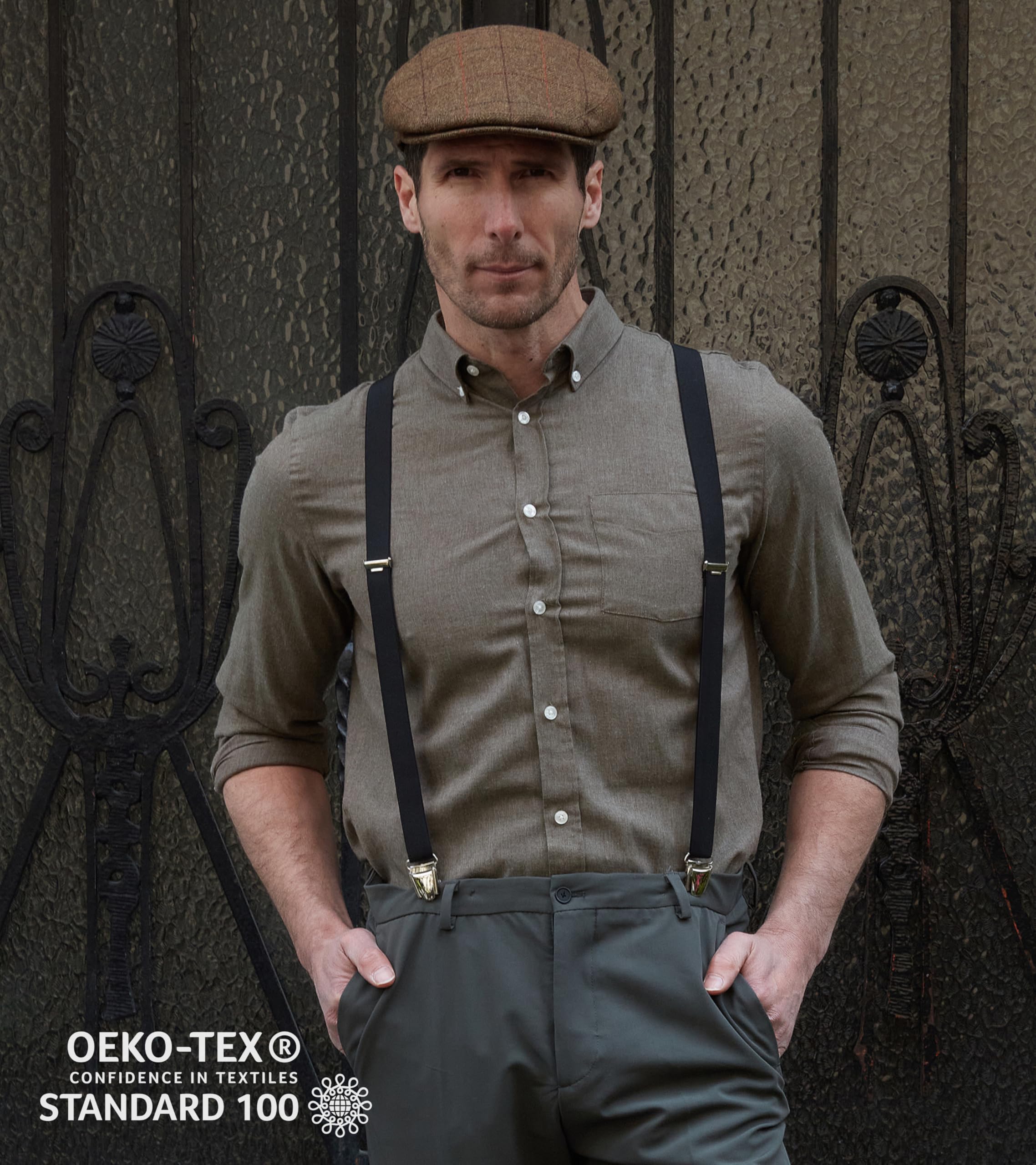 PIERROT Skinny Suspenders for Men with Very Strong Clips - One Size Adjustable and Elastic - Thin Heavy Duty Braces - Image 3