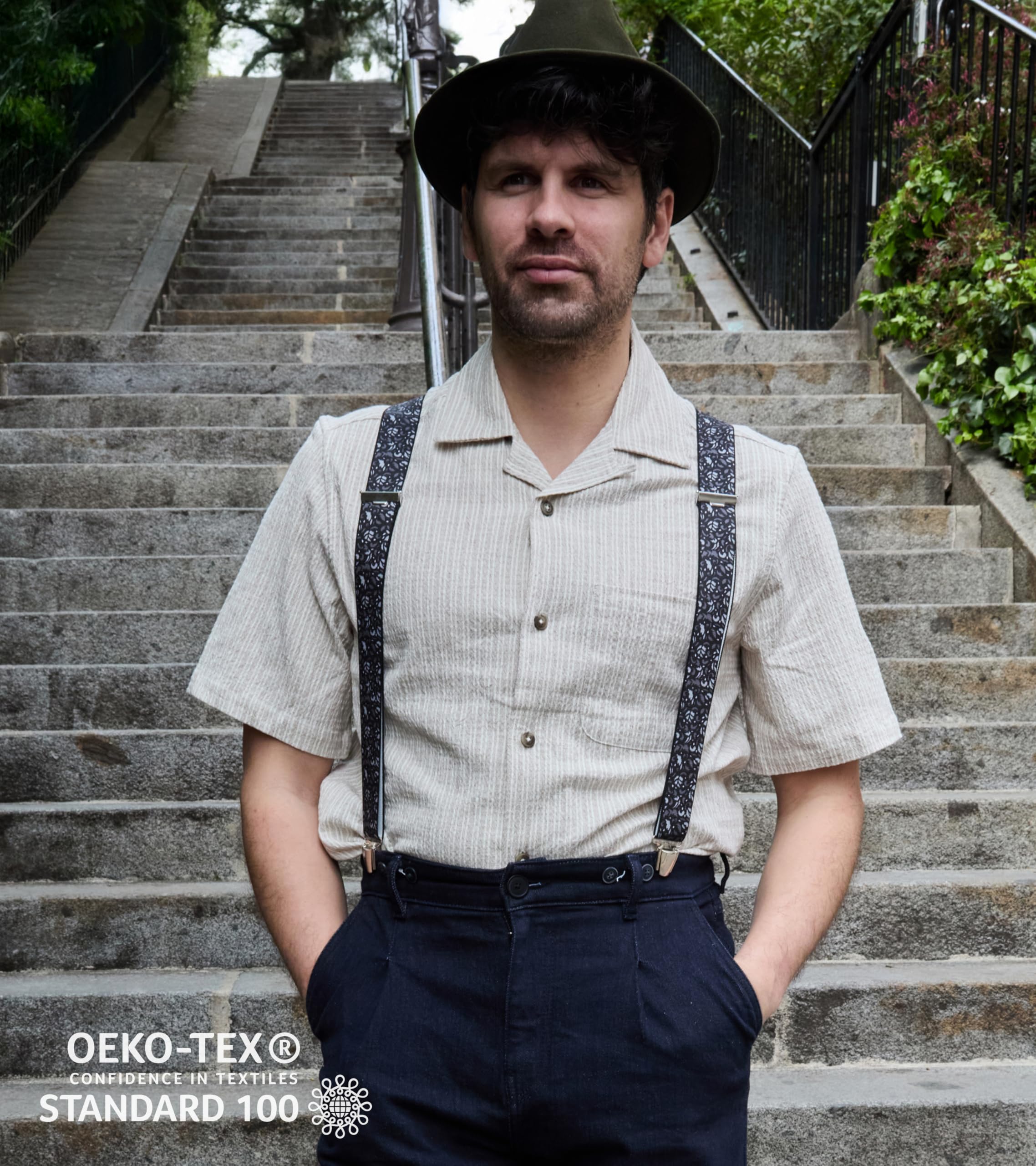 PIERROT Suspenders for Men Premium with Very Strong Clips - One Size Adjustable - Wide Heavy Duty Braces for Men Trousers - Image 3