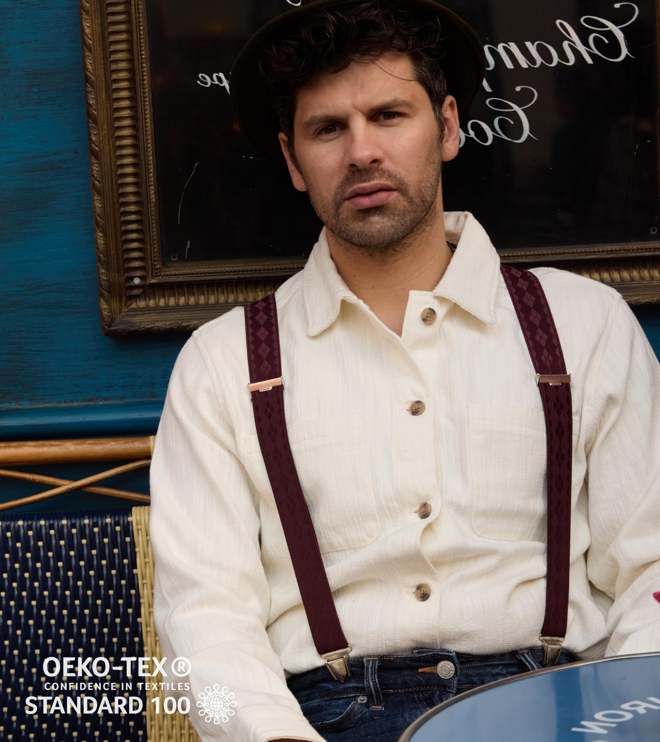 PIERROT Suspenders for Men Premium with Very Strong Clips - One Size Adjustable - Wide Heavy Duty Braces for Men Trousers - Image 3