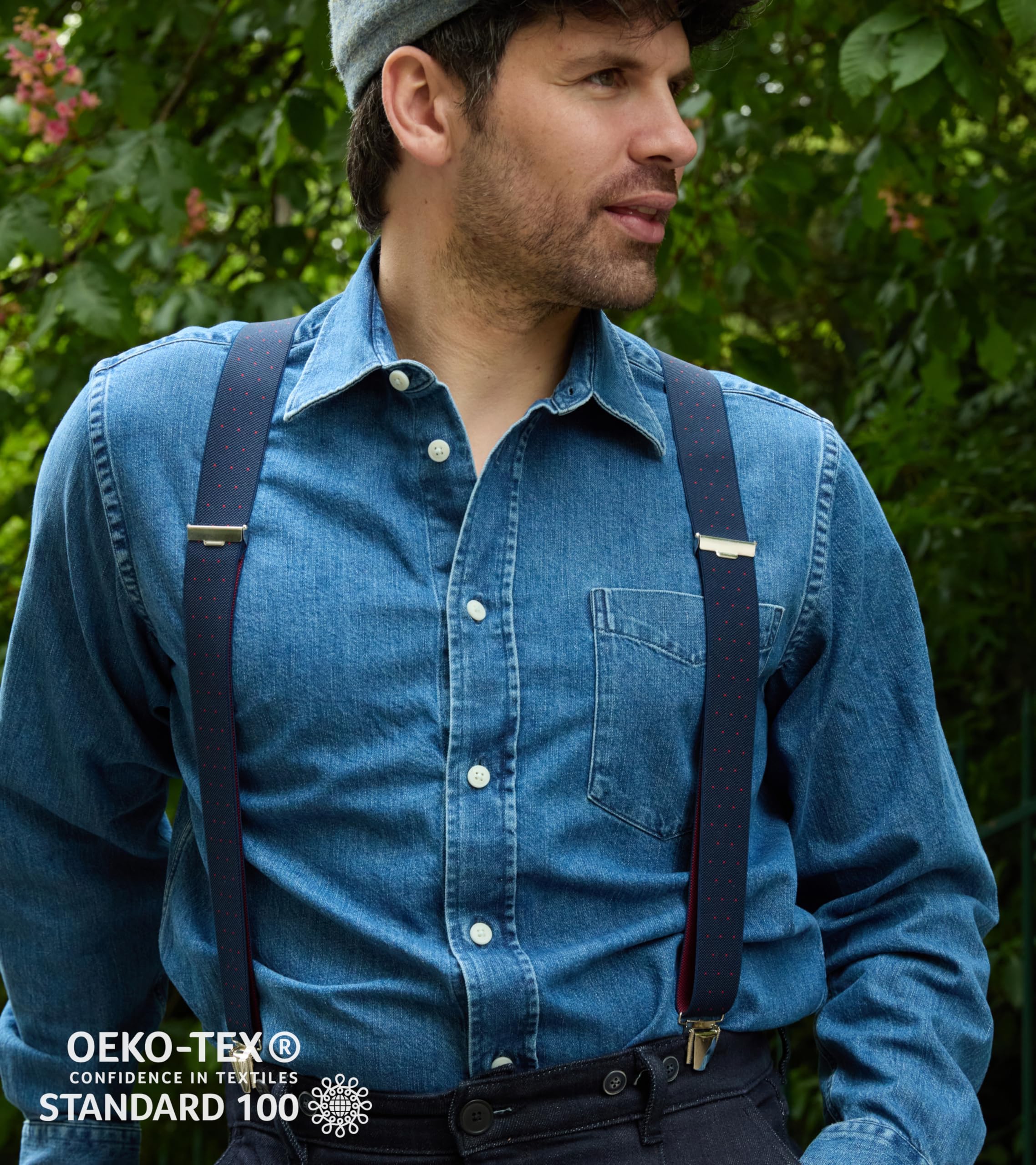 PIERROT Suspenders for Men Premium with Very Strong Clips - One Size Adjustable - Wide Heavy Duty Braces for Men Trousers - Image 3