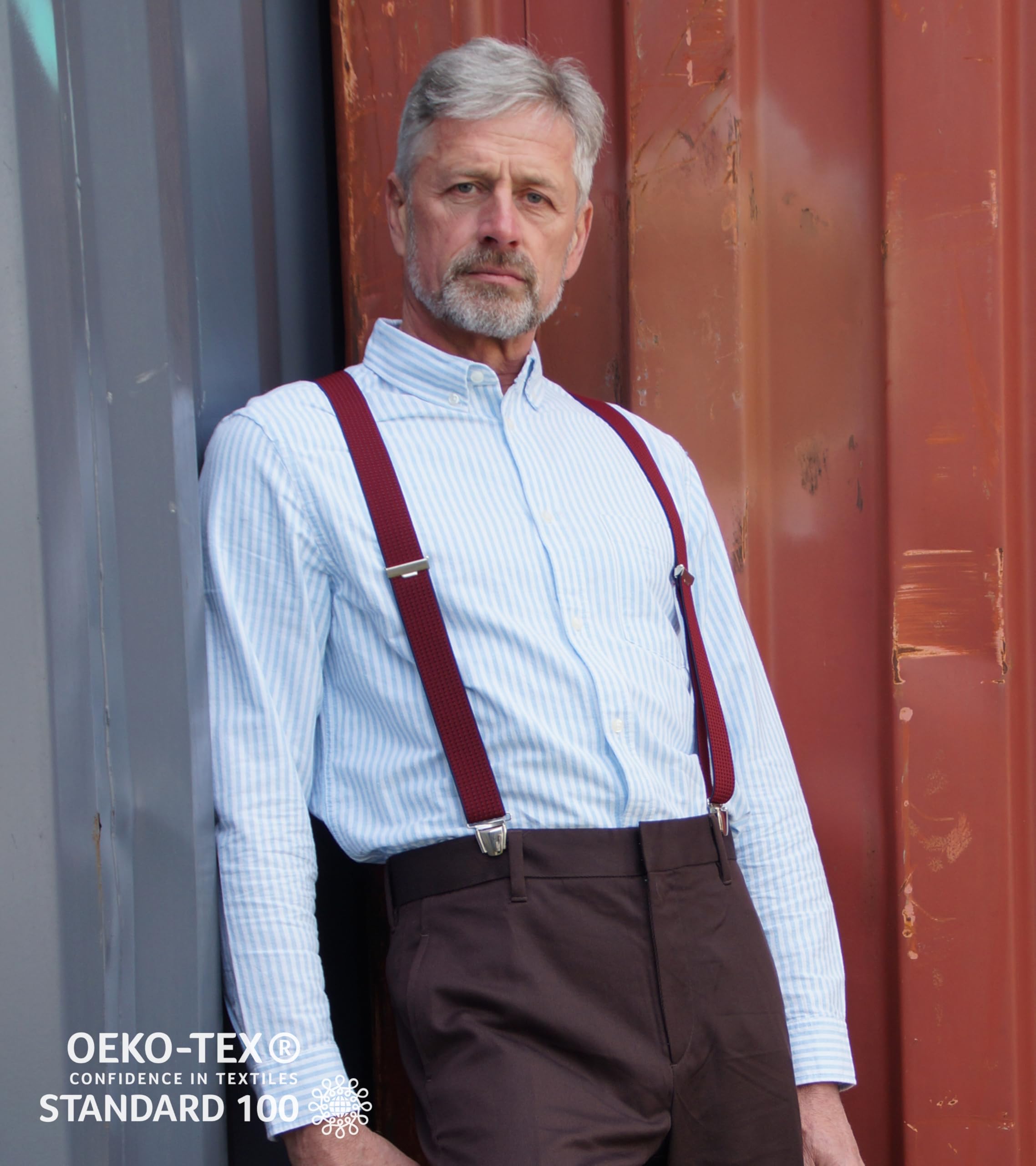 PIERROT Suspenders for Men Premium with Very Strong Clips - One Size Adjustable - Wide Heavy Duty Braces for Men Trousers - Image 3