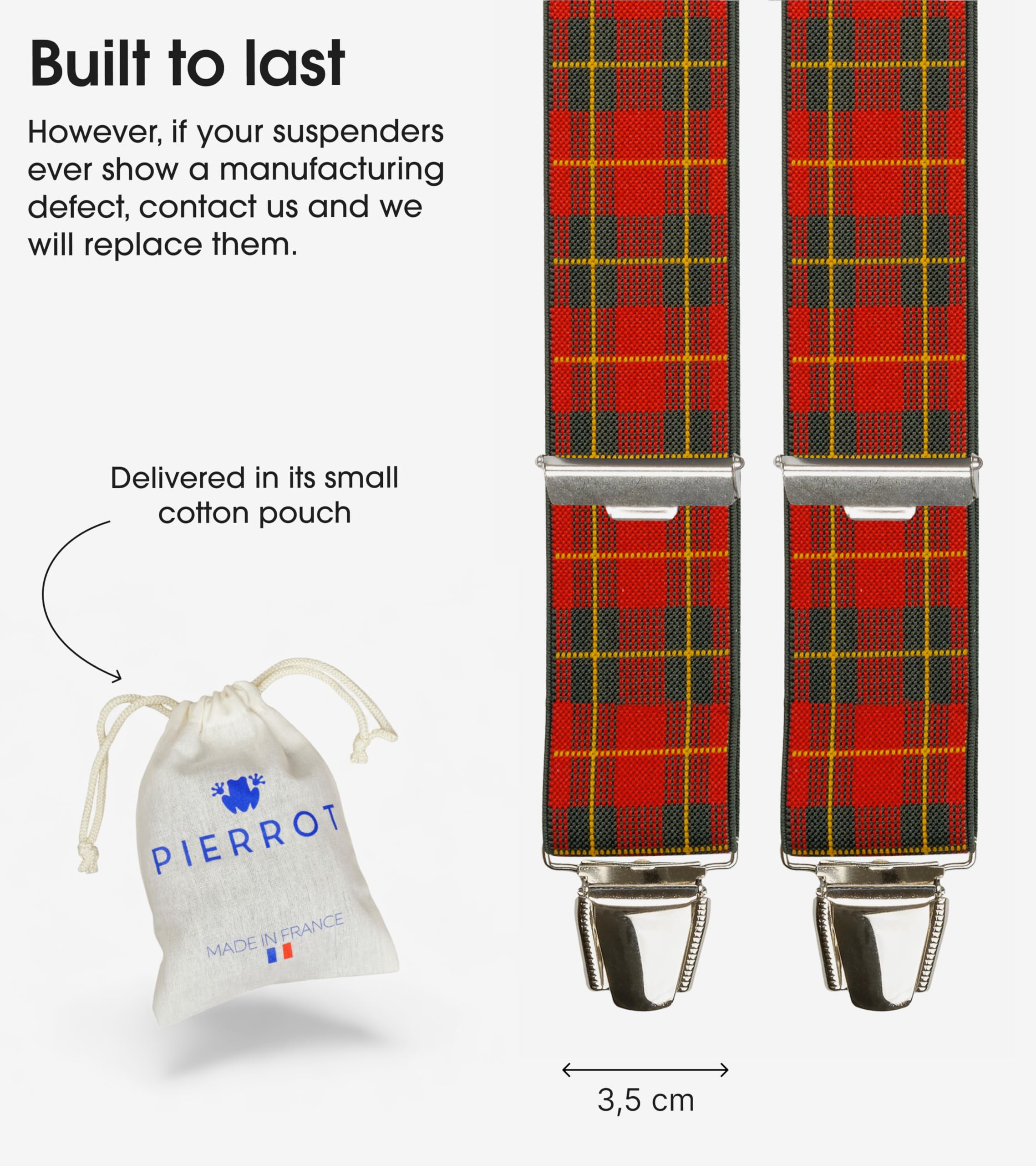 PIERROT Suspenders for Men with Very Strong Clips - One Size Adjustable - Braces for Men Trousers Heavy Duty - Image 4