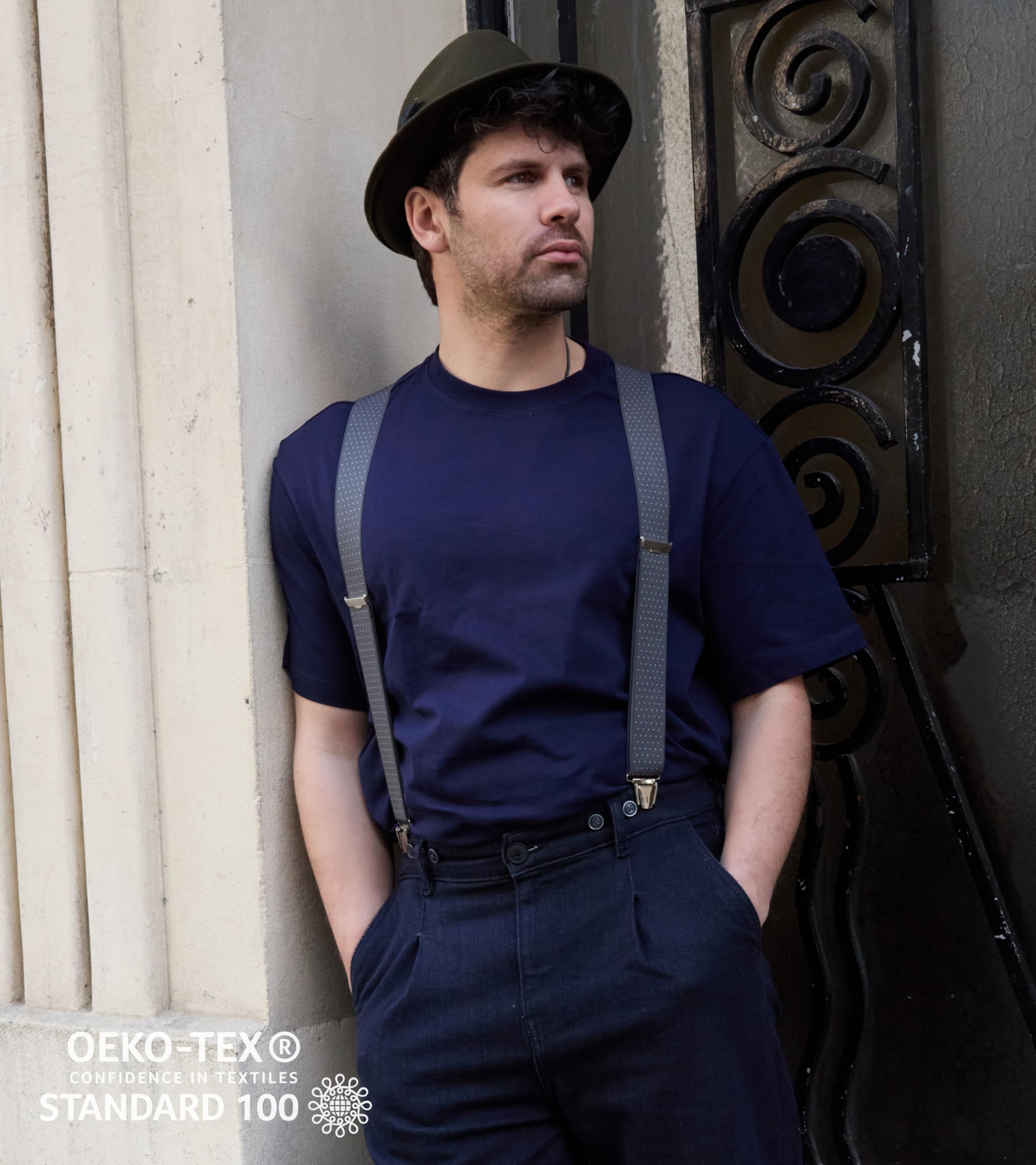 PIERROT Suspenders for Men with Very Strong Clips - One Size Adjustable - Braces for Men Trousers Heavy Duty - Image 3