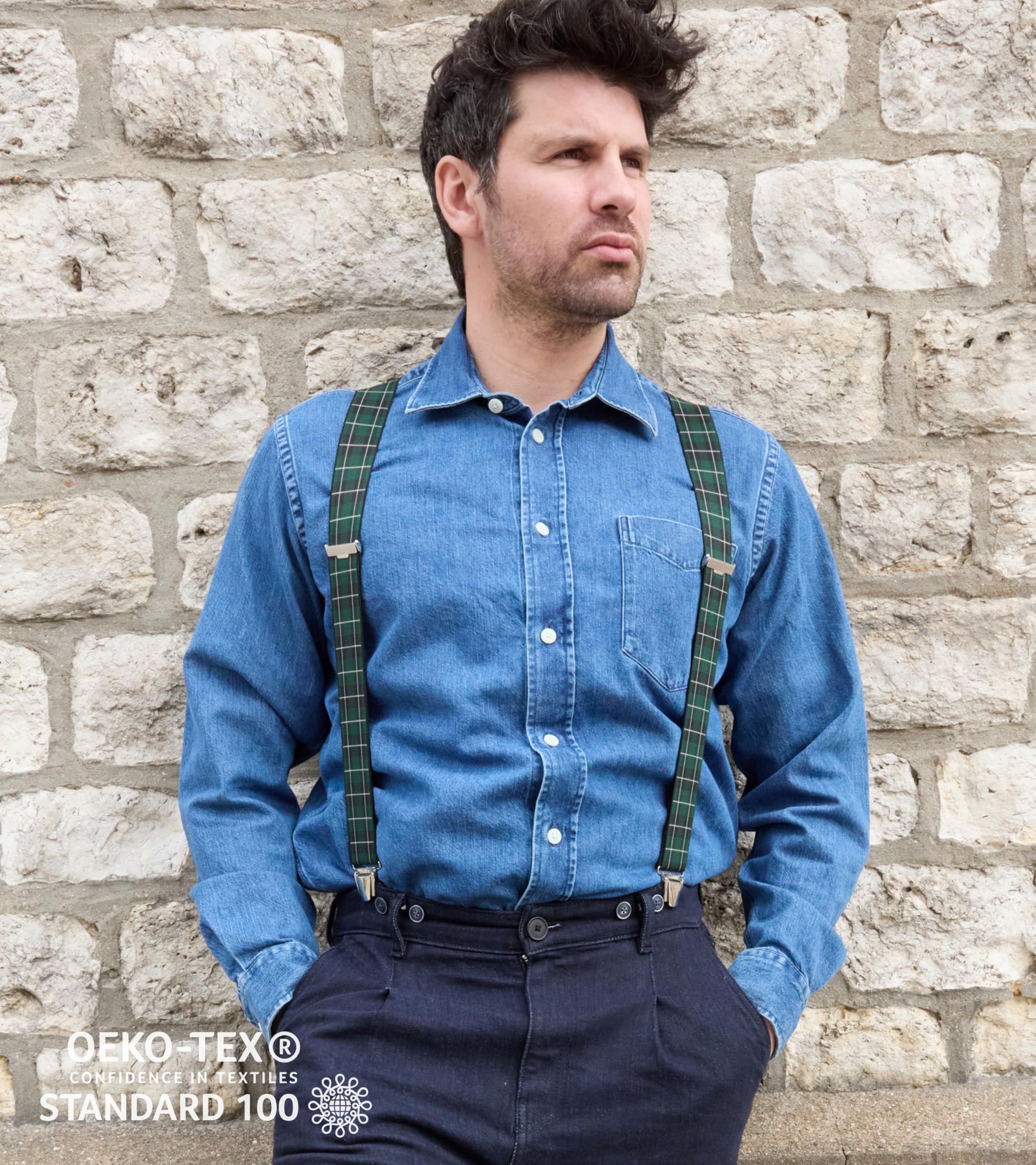 PIERROT Suspenders for Men with Very Strong Clips - One Size Adjustable - Braces for Men Trousers Heavy Duty - Image 3