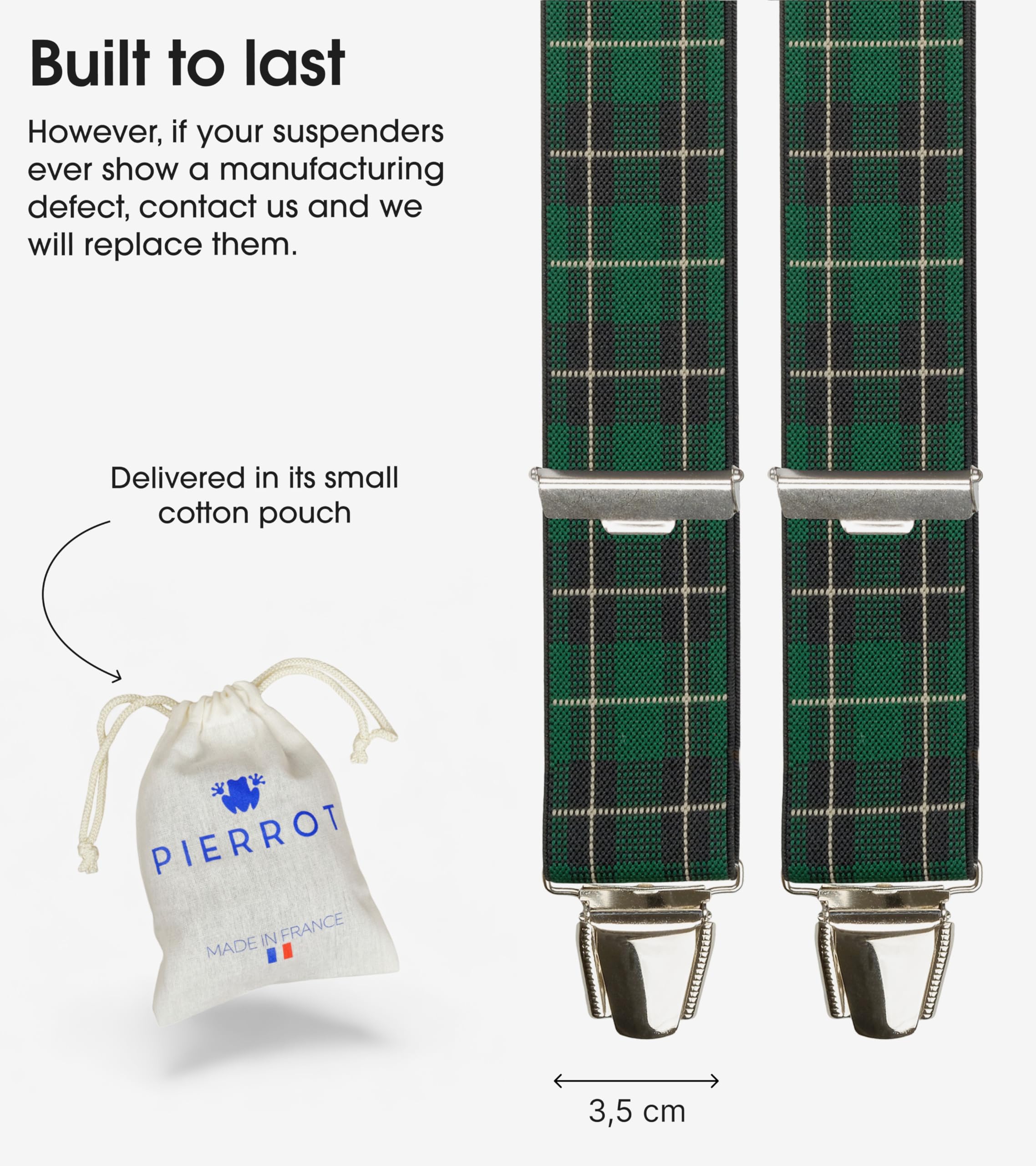 PIERROT Suspenders for Men with Very Strong Clips - One Size Adjustable - Braces for Men Trousers Heavy Duty - Image 4